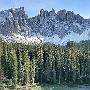 Lago di Carezza and Latemar after overnight snow